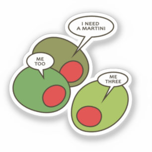 Sticker en vinyle coupé sur mesure pour trois oliv