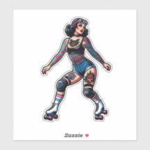 Sticker en vinyle coupé sur mesure : Roller Girl