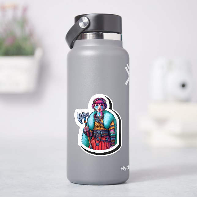 Sticker en vinyle coupé sur mesure : Warrior Woman (HydroFlask)