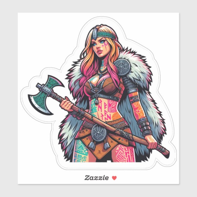 Sticker en vinyle coupé sur mesure : Warrior Woman (Feuille)