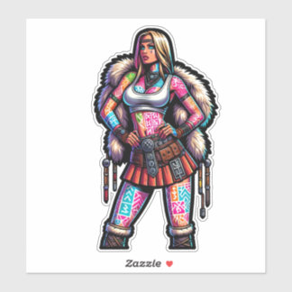 Sticker en vinyle coupé sur mesure : Warrior Woman