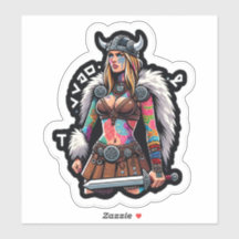 Sticker en vinyle coupé sur mesure : Warrior Woman