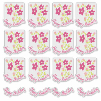 Sticker en vinyle cousu rose
