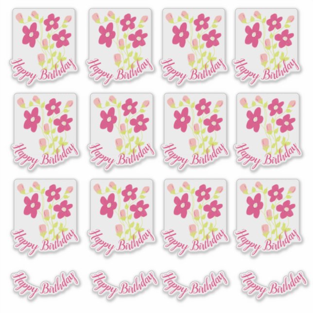 Sticker en vinyle cousu rose (Devant)