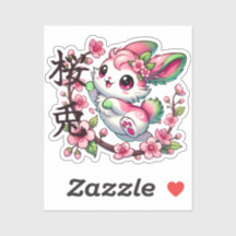 Sticker en vinyle cousu sur mesure Sakura Bunny