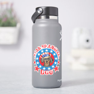 Sticker en vinyle Dachshund patriotique