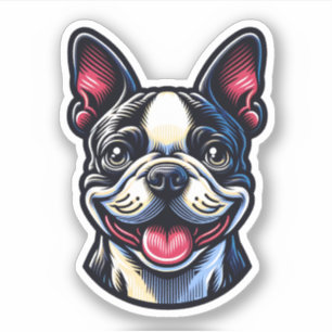 Sticker en vinyle de Boston Terrier