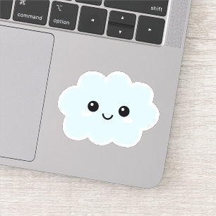 Sticker en vinyle de caractère nuageux pour boîte 