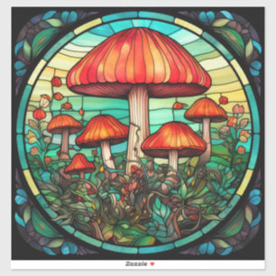 Sticker en vinyle de champignons Art