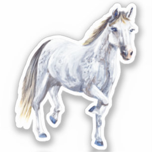 Sticker en vinyle de cheval blanc