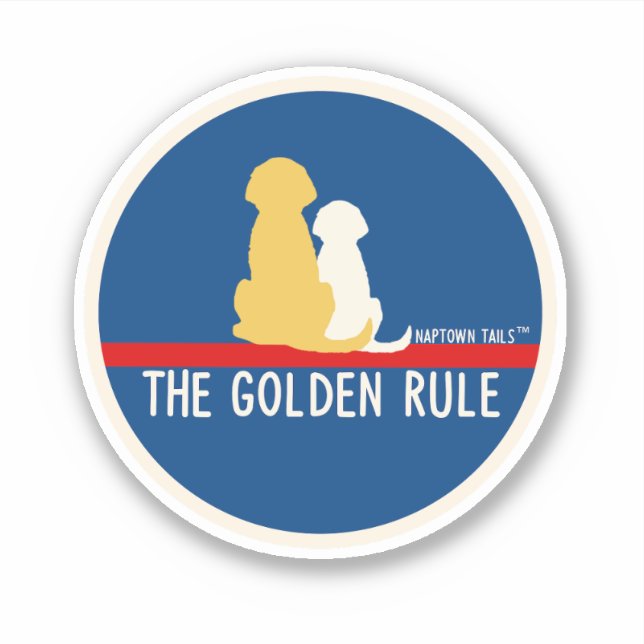 Sticker en vinyle de chien de règle d'or (Devant)