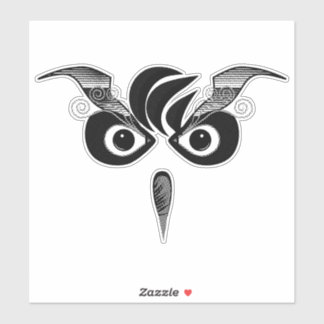 Sticker en vinyle de Chouette Noire Personnalisé.