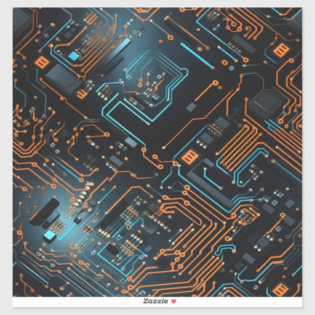 Sticker en vinyle de circuit électronique (Feuille)