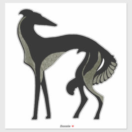 Sticker en vinyle de couleur Borzoi Die Art Déco