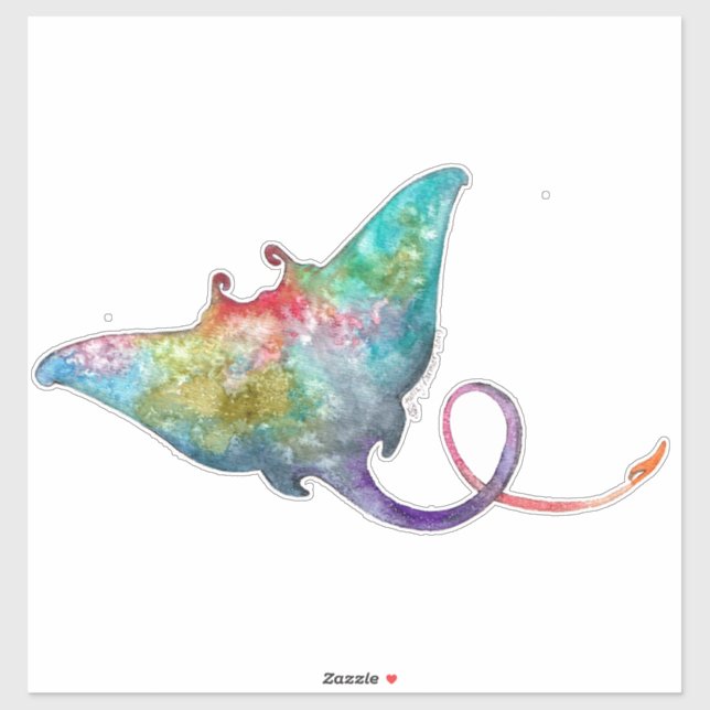 Sticker en vinyle de coupe personnalisée Aquarelle (Feuille)
