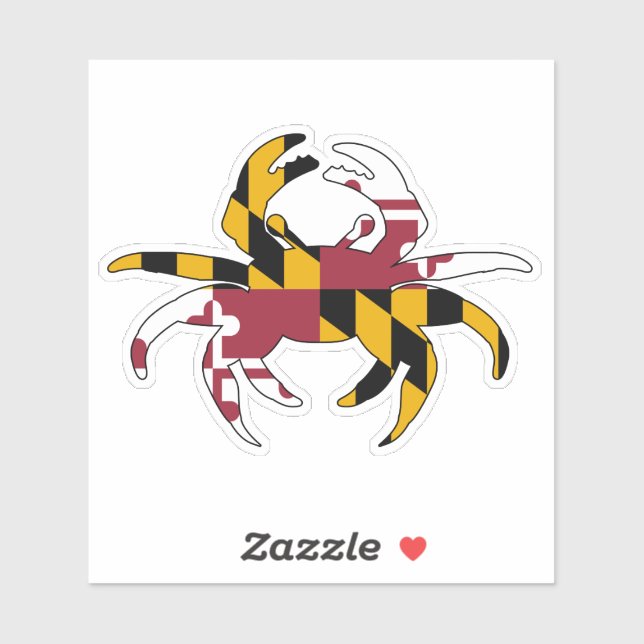 Sticker en vinyle de crabe du Maryland (Feuille)