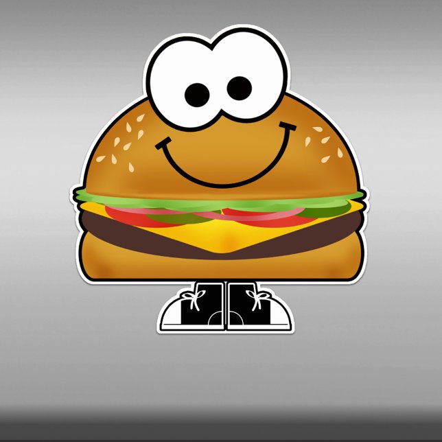 Sticker en vinyle de Cutie Cartoon Cheeseburger (Créateur téléchargé)