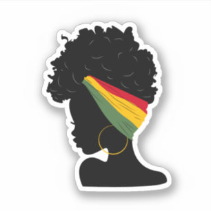 Sticker en vinyle de femme noire