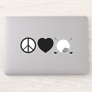 Sticker en vinyle de golf Peace Love