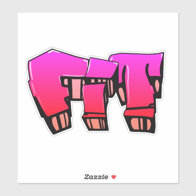 Sticker en vinyle de graffiti "Fit" personnalisé (Feuille)
