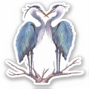 Sticker en vinyle de Héron Bleu