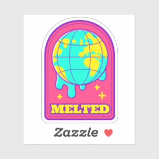 Sticker en vinyle de la Terre fondu