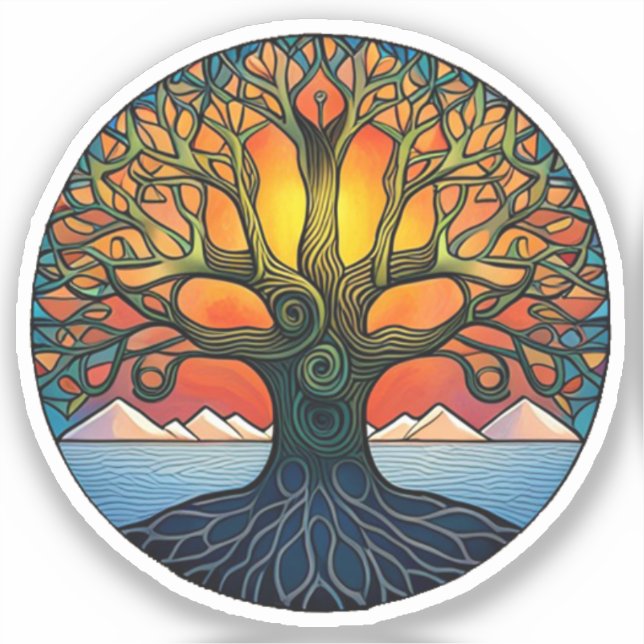 Sticker en vinyle de l'arbre de vie (Recto)