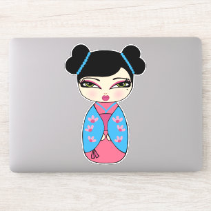 Sticker en vinyle de poupée Kokeshi