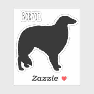 Sticker en vinyle de race de chien Cool Borzoi Sil