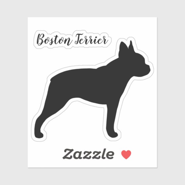 Sticker en vinyle de race de chien de Boston Terri (Feuille)