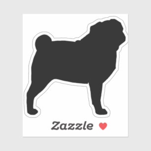 Sticker en vinyle de race de chien du Carlin noir 