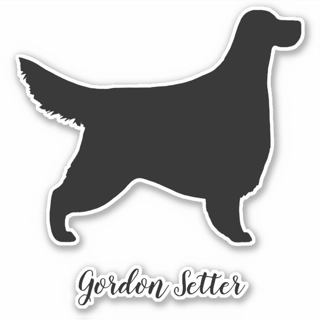 Sticker en vinyle de race de chien Gordon Setter S (Devant)