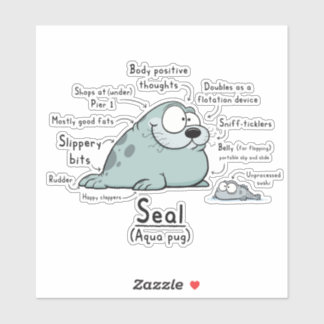 Sticker en vinyle de Seal Wordy