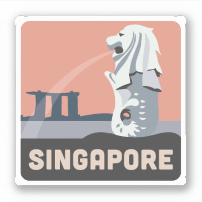 Sticker en vinyle de Singapour Travel (Devant)