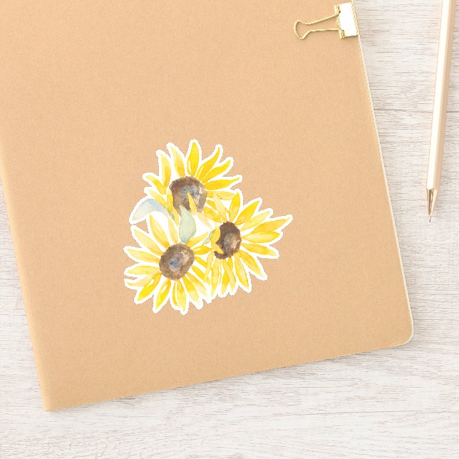 Sticker en vinyle de tournesol d'automne (Carnet)