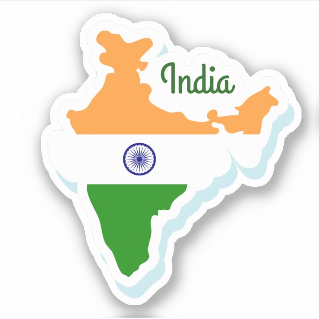 Sticker en vinyle de voyage en Inde (Devant)