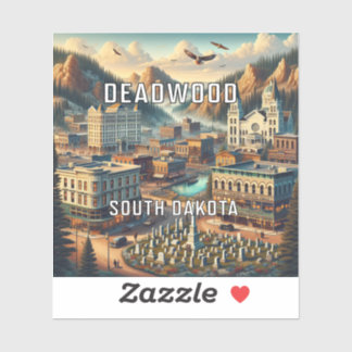 Sticker en vinyle Deadwood South Dakota 3 pouces