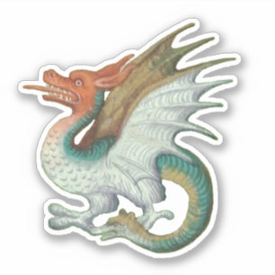 Sticker en vinyle du Dragon Manuscript médiéval