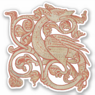 Sticker en vinyle du Dragon Manuscript médiéval