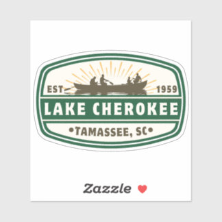 Sticker en vinyle du lac Cherokee - bateau