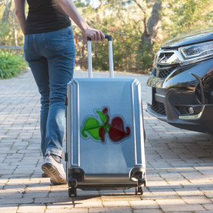 Sticker en vinyle - Feuilles verts et rouges en 3D