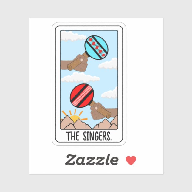 Sticker en vinyle indigène des chanteurs (Feuille)