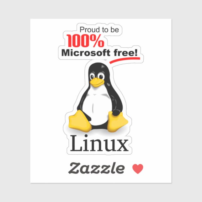 Sticker en vinyle Linux 3x3 - Microsoft Free (Feuille)