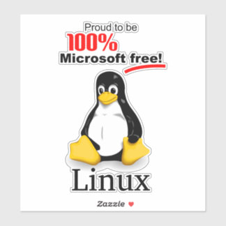 Sticker en vinyle Linux 8x8 - Microsoft Free