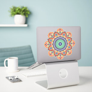 sticker en vinyle mandala rose