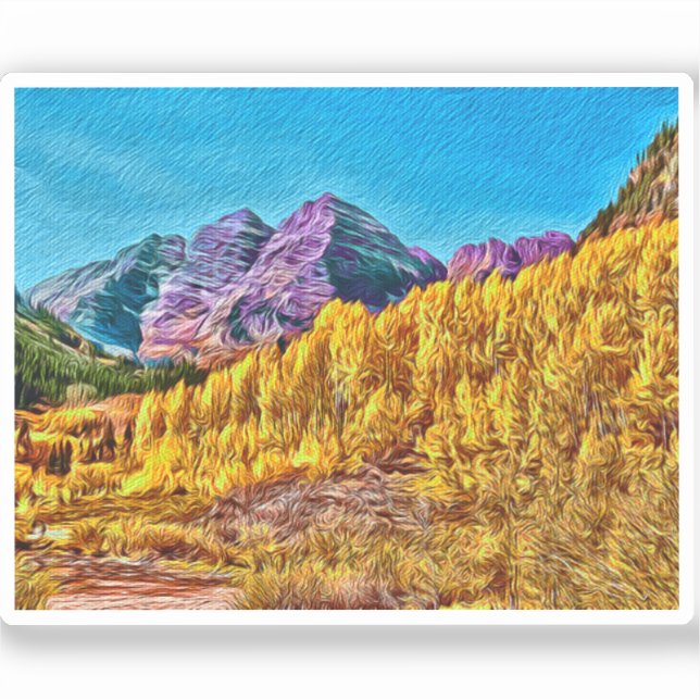 Sticker en vinyle Maroon Bells (Recto)