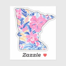 Sticker en vinyle Minnesota 3" x 3" - tropical