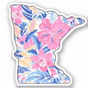 Sticker en vinyle Minnesota 3" x 3" - tropical