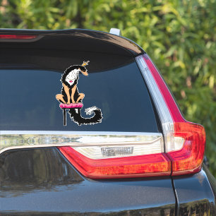 Sticker en vinyle noir et tan Royal Borzoi Die