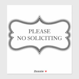 Sticker en vinyle orné personnalisé "SANS SOLICITE